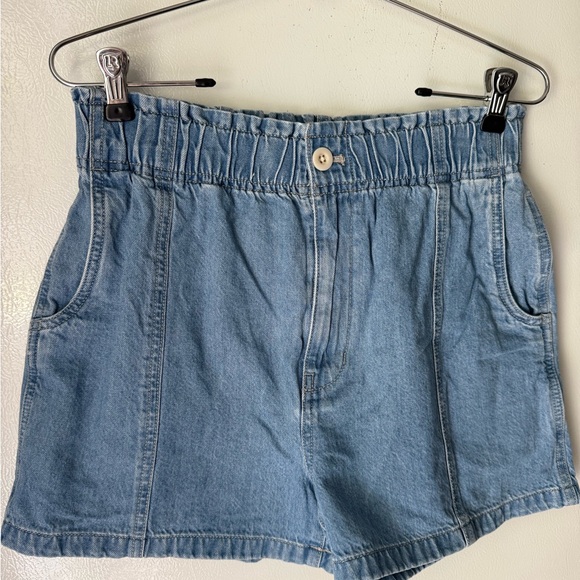 Madewell Pants - Madewell Light Blue Denim Elastic Waist Shorts
